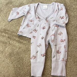 Hanna Anderson girls butterfly 2 piece set 3-6 months